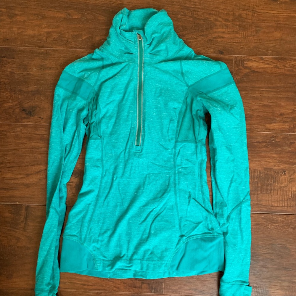 Turquoise lulu lemon tech running sweatshirt